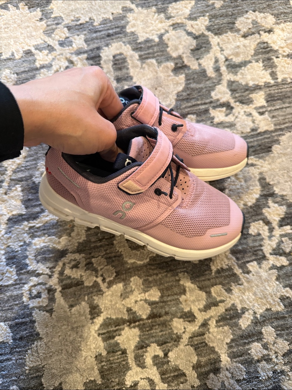 On Running Kids Pink and Navy Athletic Sneakers